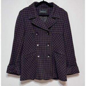 MODA‎ International Old Money Prep Wool Pea Coat Small Dark Academia